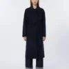 Long wool broadcloth coat, midnightblue