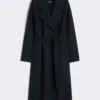 Long wool broadcloth coat, midnightblue