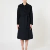 Long wool, cashmere and silk coat, navy Long wool, cashmere and silk coat, navy