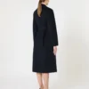 Long wool, cashmere and silk coat, navy Long wool, cashmere and silk coat, navy