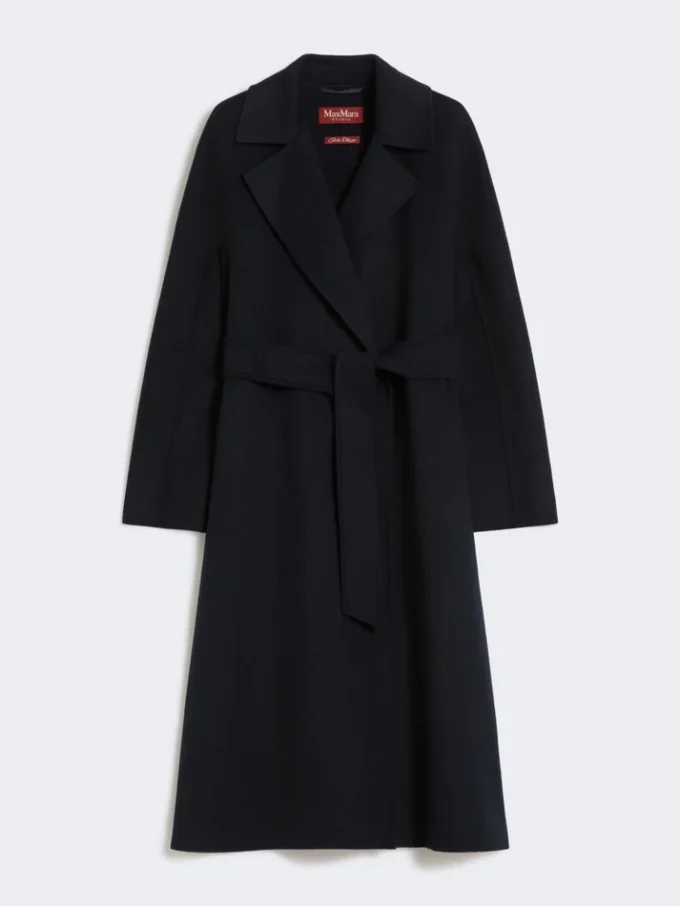 Long wool, cashmere and silk coat, navy Long wool, cashmere and silk coat, navy