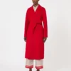 Long wool, cashmere and silk coat, red Long wool, cashmere and silk coat, red