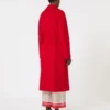 Long wool, cashmere and silk coat, red Long wool, cashmere and silk coat, red