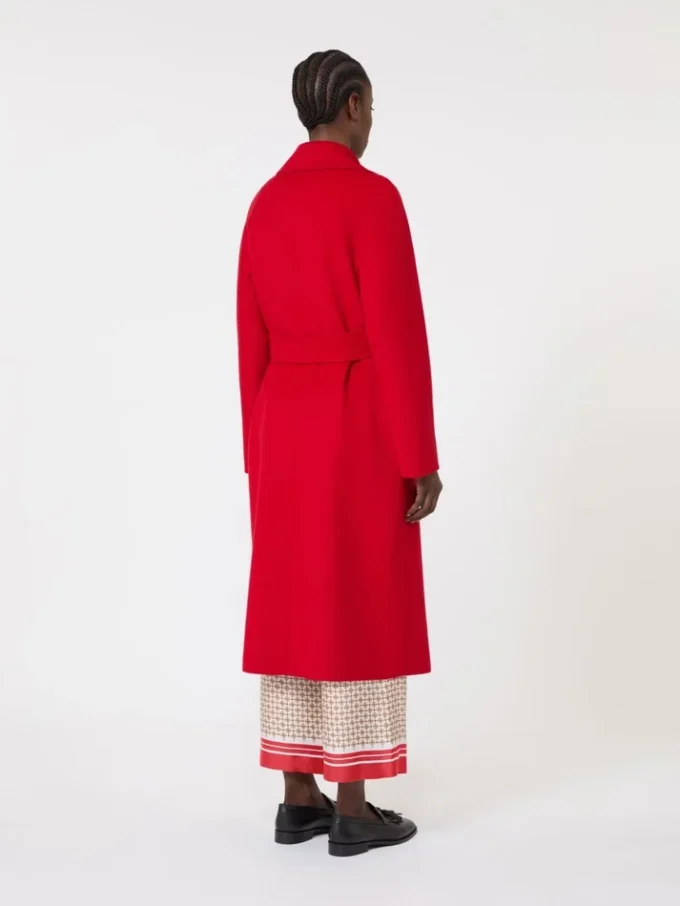 Long wool, cashmere and silk coat, red Long wool, cashmere and silk coat, red