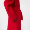 Long wool, cashmere and silk coat, red Long wool, cashmere and silk coat, red