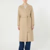 Long wool, cashmere and silk coat, sand Long wool, cashmere and silk coat, sand