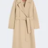 Long wool, cashmere and silk coat, sand Long wool, cashmere and silk coat, sand