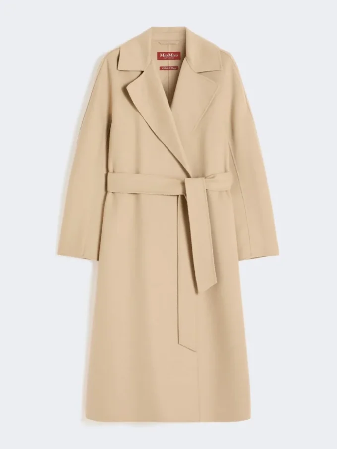 Long wool, cashmere and silk coat, sand Long wool, cashmere and silk coat, sand