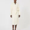 Long wool, cashmere and silk coat, white Long wool, cashmere and silk coat, white