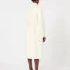 Long wool, cashmere and silk coat, white Long wool, cashmere and silk coat, white