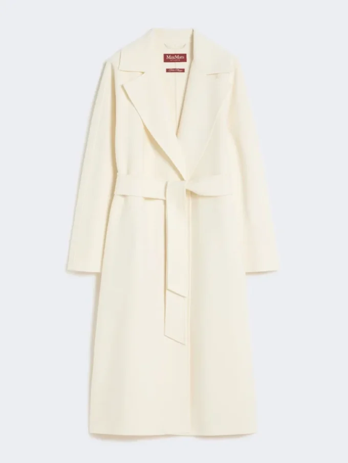 Long wool, cashmere and silk coat, white Long wool, cashmere and silk coat, white