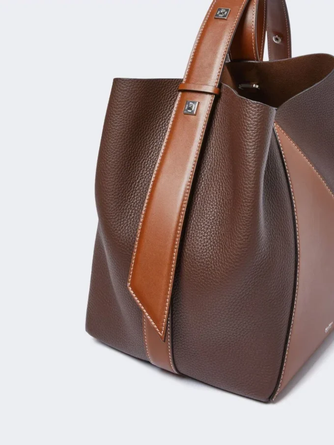 Medium bucket bag, cocoa