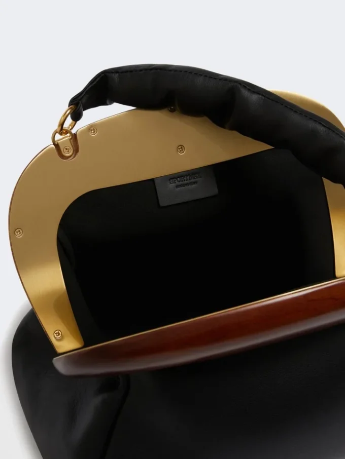 Medium leather bouba bag, black