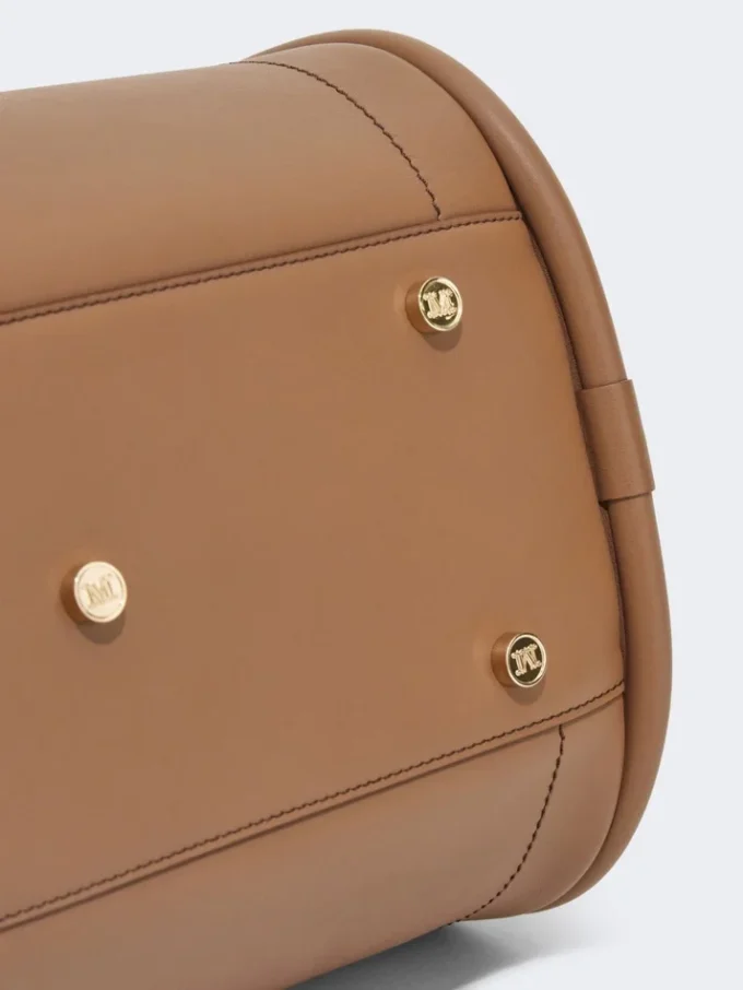 Medium leather marine bag, brown bronze