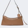Medium leather shoulder bag, brown