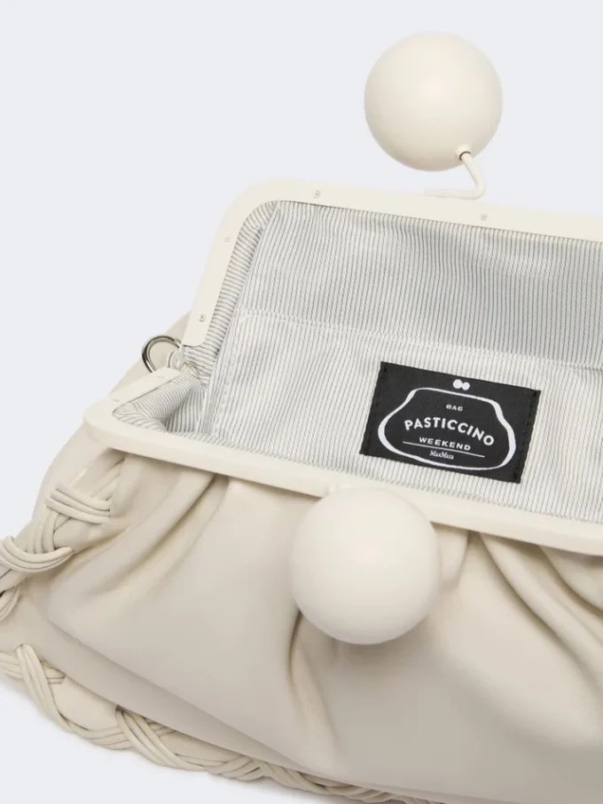 Medium nappa leather pasticcino bag, ivory