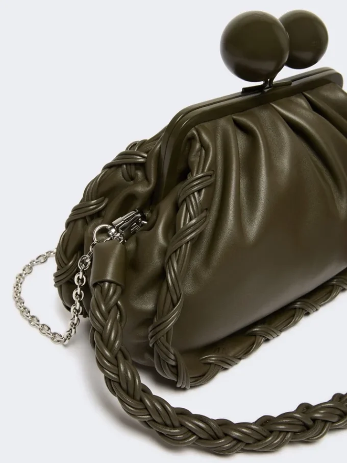 Medium nappa leather pasticcino bag, kaki