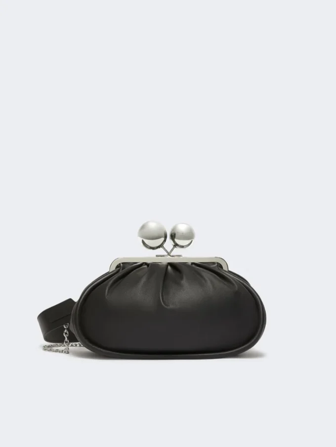 Medium pasticcino bag in glossy nappa leather, black