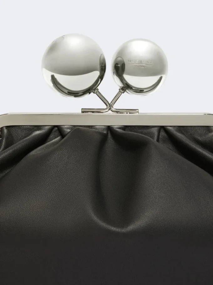 Medium pasticcino bag in glossy nappa leather, black