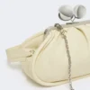 Medium pasticcino bag in glossy nappa leather, ivory