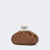 Medium pasticcino bag in glossy nappa leather, tobacco