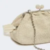 Medium raffia-effect pasticcino bag, turtledove
