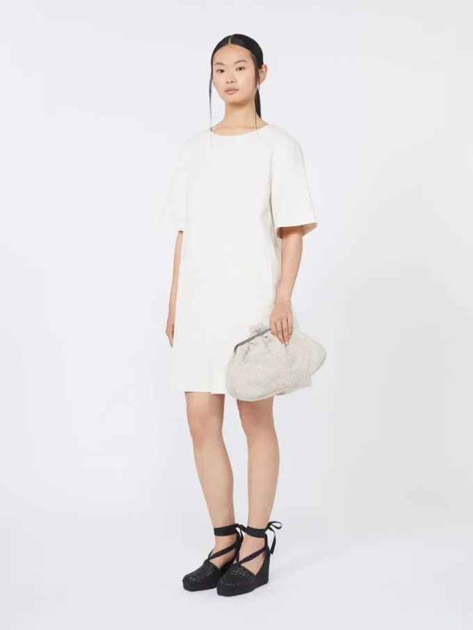 Medium raffia-effect pasticcino bag, turtledove