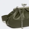 Medium sheepskin pasticcino bag, dark green