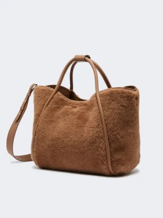Medium teddy fabric marine bag, camel