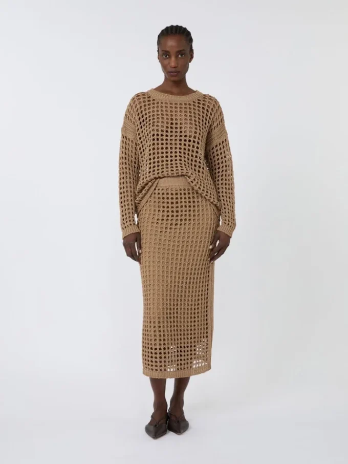 Cotton mesh jumper, desert Cotton mesh jumper, desert