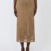 Mesh cotton skirt, desert
