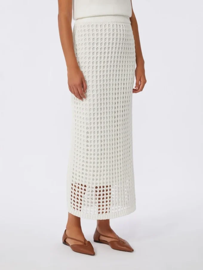Mesh cotton skirt, optical white Mesh cotton skirt, optical white