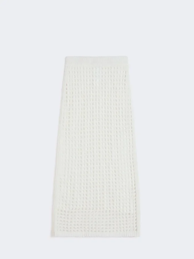 Mesh cotton skirt, optical white Mesh cotton skirt, optical white