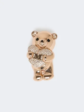 Metal brooch with rhinestones, antique rose Metal brooch with rhinestones, antique rose