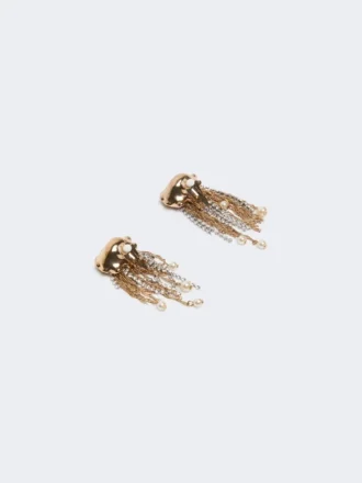 Metallic earrings, gold