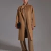 Midi cashmere cardigan coat, camel