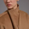 Midi cashmere cardigan coat, camel