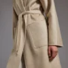 Midi cashmere cardigan coat, sand