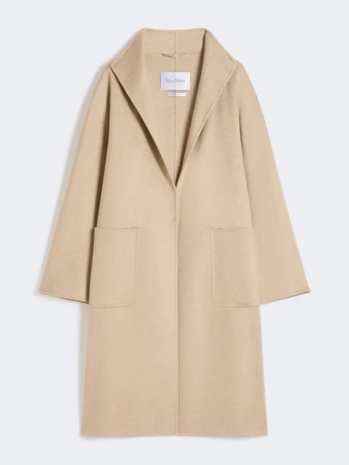 Midi cashmere cardigan coat, sand