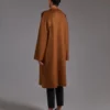 Midi cashmere cardigan coat, tobacco