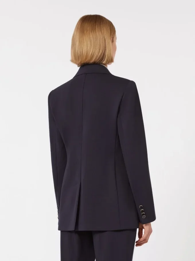 Milano-knit double-breasted jersey blazer, navy