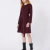 Milano-knit jersey dress, bordeaux Milano-knit jersey dress, bordeaux