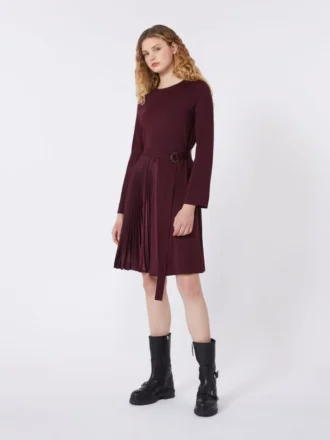 Milano-knit jersey dress, bordeaux