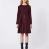 Milano-knit jersey dress, bordeaux Milano-knit jersey dress, bordeaux