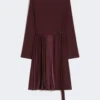 Milano-knit jersey dress, bordeaux Milano-knit jersey dress, bordeaux