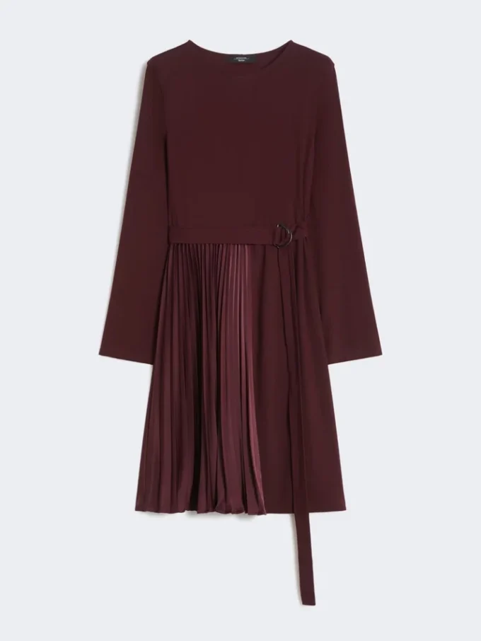 Milano-knit jersey dress, bordeaux Milano-knit jersey dress, bordeaux