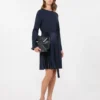 Milano-knit jersey dress, navy Milano-knit jersey dress, navy