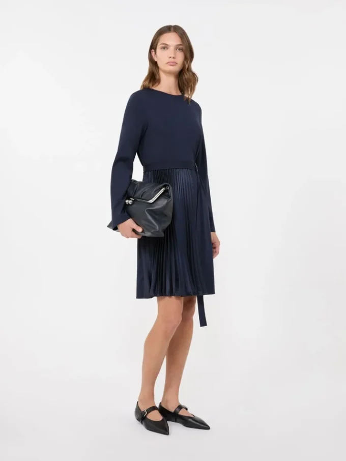 Milano-knit jersey dress, navy Milano-knit jersey dress, navy