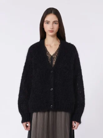 Mohair cardigan, black