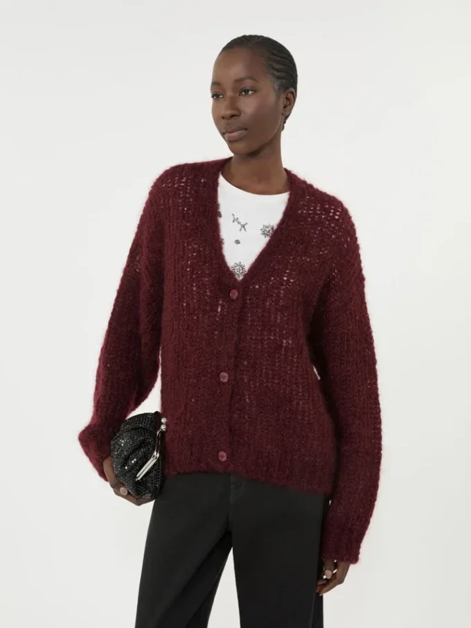 Mohair cardigan, bordeaux Mohair cardigan, bordeaux